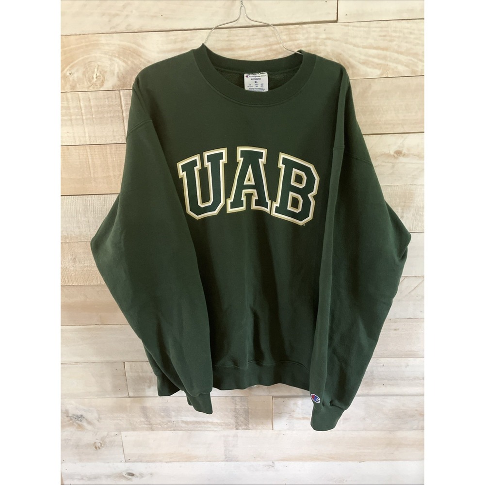 Champion UAB Blazers Eco Fleece Sweatshirt Mens XL Green Crewneck Pullover - Picture 3 of 6